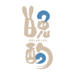 筆文字とうさみみのお月見晩酌配信ロゴ素材｜無料・色変更OK｜ずかしのず   カラーバリエーション 2