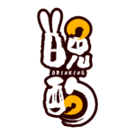 筆文字とうさみみのお月見晩酌配信ロゴ素材｜無料・色変更OK｜ずかしのず   カラーバリエーション 3