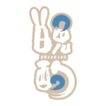 筆文字とうさみみのお月見晩酌配信ロゴ素材｜無料・色変更OK｜ずかしのず   カラーバリエーション 4