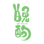 筆文字とうさみみのお月見晩酌配信ロゴ素材｜無料・色変更OK｜ずかしのず   カラーバリエーション 13