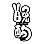 筆文字とうさみみのお月見晩酌配信ロゴ素材｜無料・色変更OK｜ずかしのず   カラーバリエーション 17