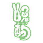 筆文字とうさみみのお月見晩酌配信ロゴ素材｜無料・色変更OK｜ずかしのず   カラーバリエーション 21