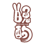 筆文字とうさみみのお月見晩酌配信ロゴ素材｜無料・色変更OK｜ずかしのず   カラーバリエーション 24